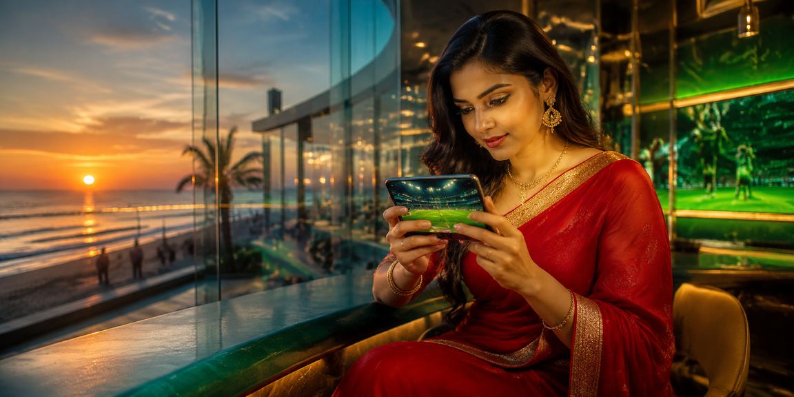 চট্টগ্রামে শাড়ি পরা নারী মোবাইলে অনলাইন ক্যাসিনো গেম খেলছেন
