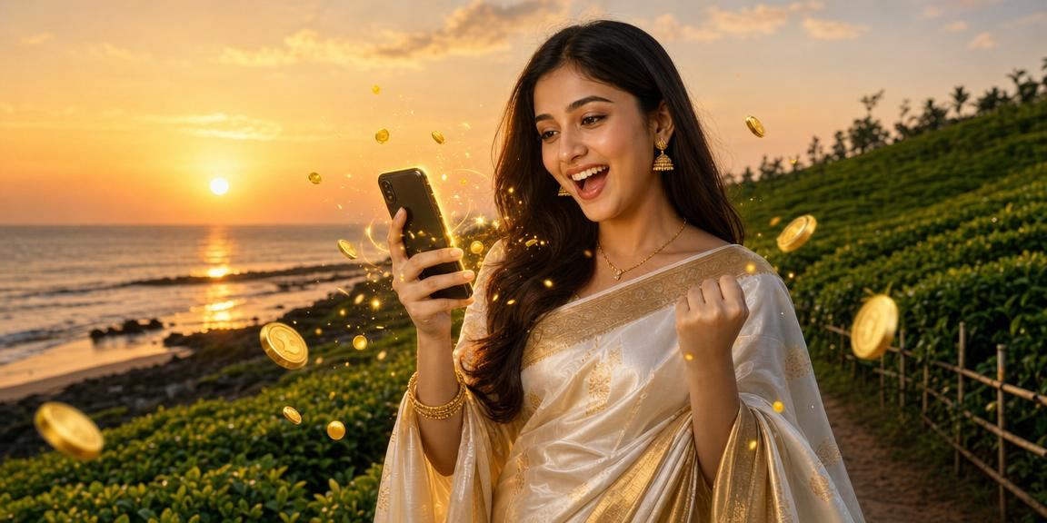 মোবাইলে অনলাইন বিনোদন উপভোগ করছেন একজন বাংলাদেশি ব্যবহারকারী